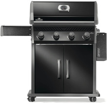 Svart Napoleon gasolgrill med sidobord och underskåp