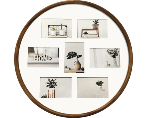 Collageram rund 53cm Rund fotoram med flera bilder
