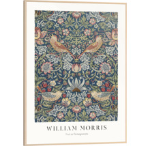 William Morris konsttryck med fågel- och blommotiv i ram