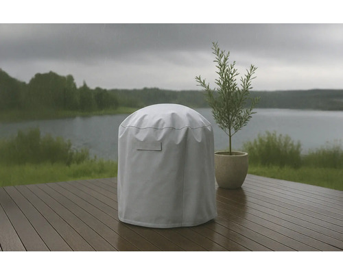 Skyddsöverdrag för trädgårdsmöbler på träterrass i regn