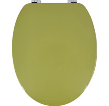 Toalettsits i trä med kromade gångjärn