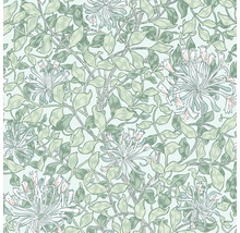 Blommönster med bladverk och blommor