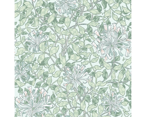 Blommönster med bladverk och blommor