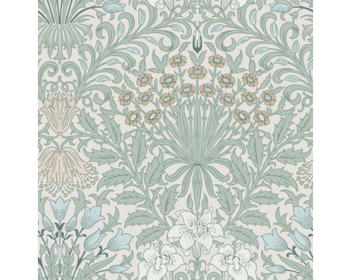 Blommig tapet med blommönster och bladmönster