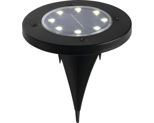 Svart solcellslampa med markspett för trädgården