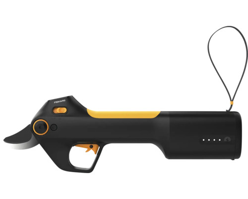 Batteridriven sekatör FISKARS 8V med inbyggt batteri Elektrisk trädgårdssax med handledsrem