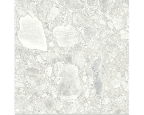 Detaljbild av en golvplatta med stendekor