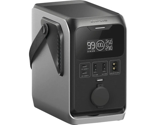 EcoFlow Powerstation med LCD-skärm och bärhandtag