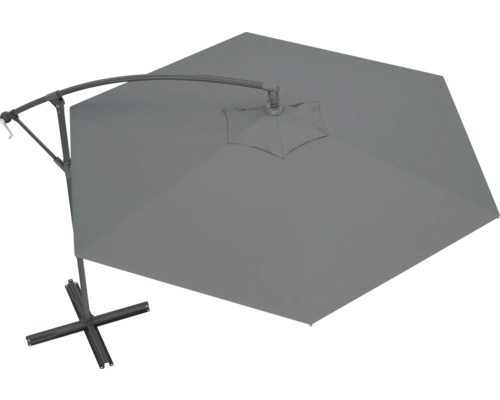 Grått parasoll med sidofot för trädgården