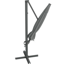 Grått hängande parasoll med stativ