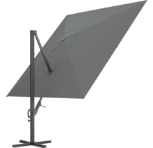 Fristående parasoll med fyrkantig skärm och vevmekanism