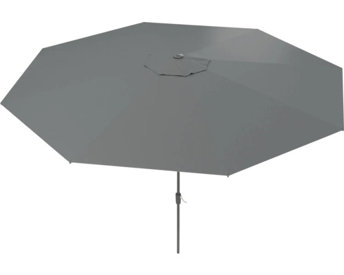 Grått trädgårdsparasoll med vev