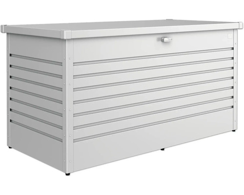 Förvaringslåda av metall med låsbart lock