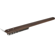 Grillborste med trähandtag och skrapa