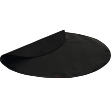 Rund, svart golvskyddsmatta