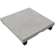 Fyrkantig parasollfot av granit med hjul