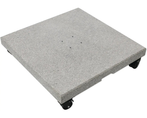 Fyrkantig parasollfot av granit med hjul