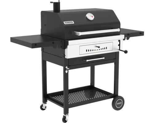 Tenneker kolgrill med förvaringsytor och termometer