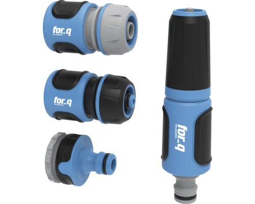 Trädgårdsslangkopplingar och sprutmunstycke från for.q
