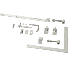 Gångjärnsbeslagssats med spärr och tillbehör