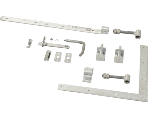 Gångjärnsbeslagssats med spärr och tillbehör