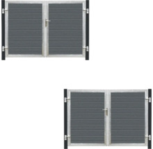 Dubbelport av trä och metall för utomhusbruk