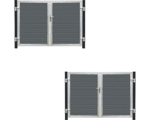 Dubbelport av trä och metall för utomhusbruk
