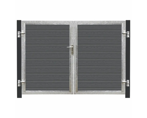 Dubbelgrind av metall med träinsats