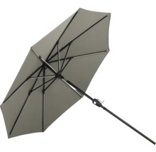 Grått trädgårdsparasoll med vev