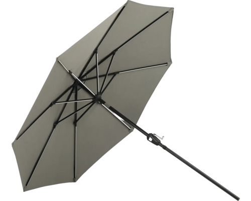 Grått trädgårdsparasoll med vev