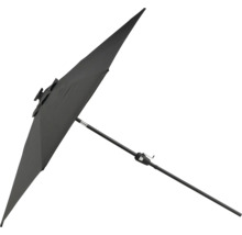 Mörkt, långsträckt parasoll med vev