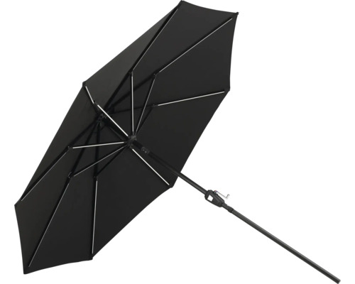 Svart parasoll med vevmekanism