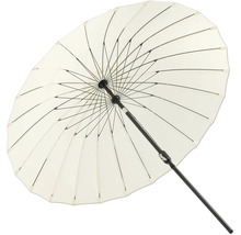 Öppnat trädgårdsparasoll med ram