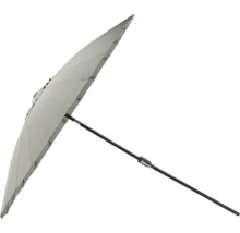 Grått parasoll med svart stolpe