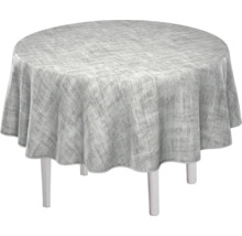 Runt bord med mönstrad duk