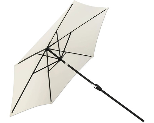 Rektangulärt parasoll med svart ram och ljus klädsel