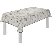 Bordsduk med kaffemotiv på ett bord