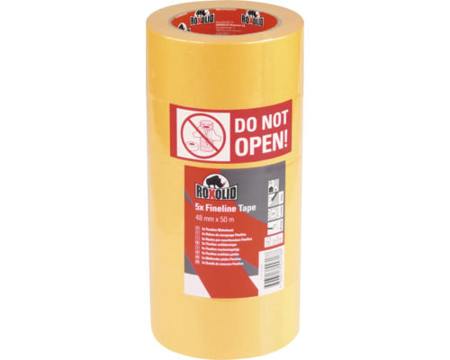 Maskeringstejp ROXOLID Specialpapper Gul Guld 48mm 50m 5-pack Roxolid Fineline tejp 48 mm x 50 m