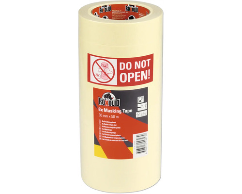 Maskeringstejp ROXOLID standard Beige 30mm 50m 8-pack Roxolid maskeringstejp 8x, 30 millimeter x 50 meter
