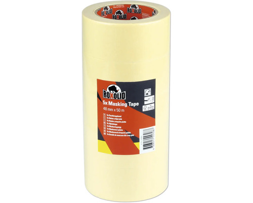 Maskeringstejp ROXOLID standard Beige 48mm 50m 5-pack Roxolid maskeringstejp 5-pack, 48 mm x 50 m