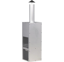 Grillkamin i rostfritt stål med hyllor och rökkanal