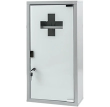 Första hjälpen-skåp i metall med nyckel