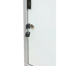 Detaljvy av ett skåp med lås och nyckel