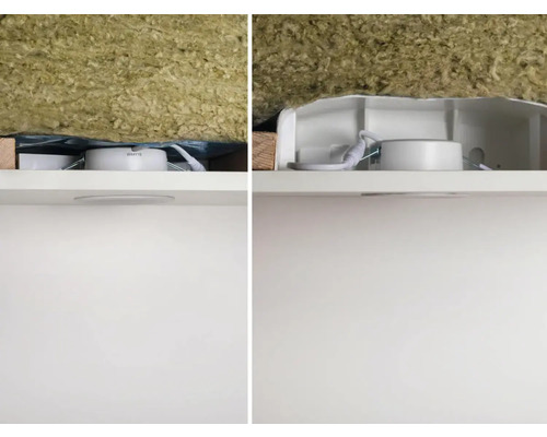 Infälld spotlight med isolering i taket