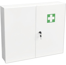 Första hjälpen-skåp med nyckel och grönt kors