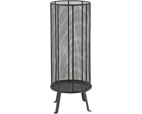 Eldkorg av metallgaller med tre ben