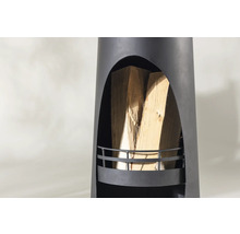 Vedställ av metall med ved