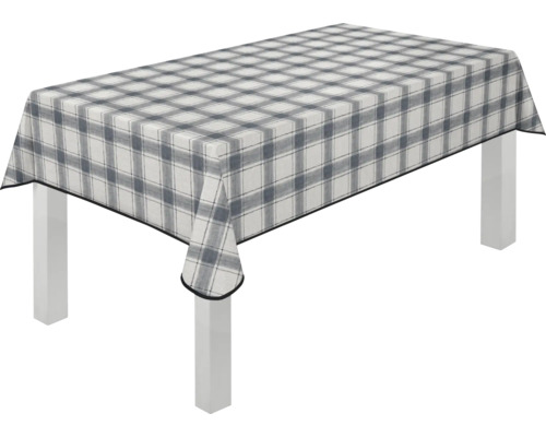 Bord med rutig bordsduk