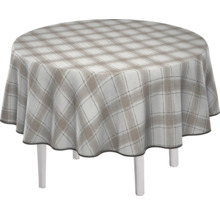 Runt bord med rutig duk
