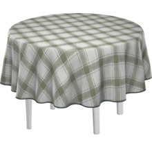 Runt bord med rutig duk